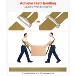 VEVOR Moving Straps, Supports up to 1000 lbs, 2-Person Lifting and Moving System with 2 Harness Straps & 1 Load-bearing Strap, Adjustable Lifting Shoulder Straps Move Furniture Appliances Mattresses