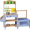 VEVOR Mud Kitchen, Outdoor Mud Kitchen for Kids, Wood Outdoor Play Kitchens with Planting Box, Critter Catcher Container, Tank, Sink, Cookware Pots and Accessories, Wooden Play Kitchens for Lawn, Yard