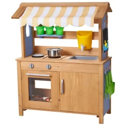 VEVOR Mud Kitchen, Outdoor Mud Kitchen for Kids, Wood Outdoor Play Kitchens with Stoves, Tank, Sink, Planting Shovels, Spatulas, Box, Cookware Pots and Accessories, Wooden Play Kitchens for Home, Lawn