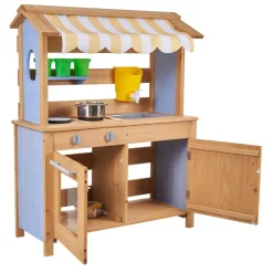 VEVOR Mud Kitchen, Outdoor Mud Kitchen for Kids, Wood Outdoor Play Kitchens with Stoves, Tank, Sink, Planting Shovels, Spatulas, Box, Cookware Pots and Accessories, Wooden Play Kitchens for Home, Lawn