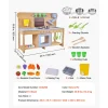 VEVOR Mud Kitchen, Outdoor Mud Kitchen for Kids, Wood Outdoor Play Kitchens with Stoves, Hooks, Double Sinks, Planting Shovels, Spatulas, Cookware Pots and Accessories, Play with Water and Sand