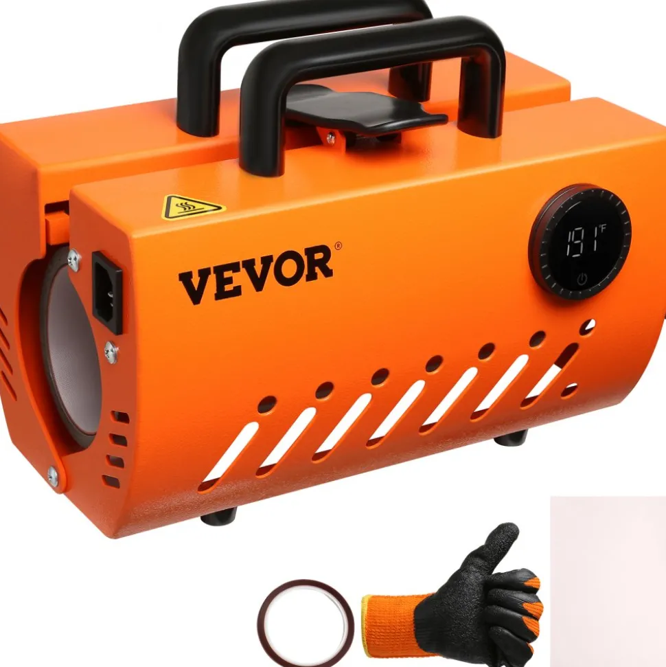 VEVOR Mug Heat Press Machine, 30oz Tumbler Heat Press, Sublimation Transfer 11-15oz 16-25oz 30oz Straight Skinny Tumblers, Cup Heat Press with Heat-resist Gloves, Tape, DIY Ceramic Mugs Glasses