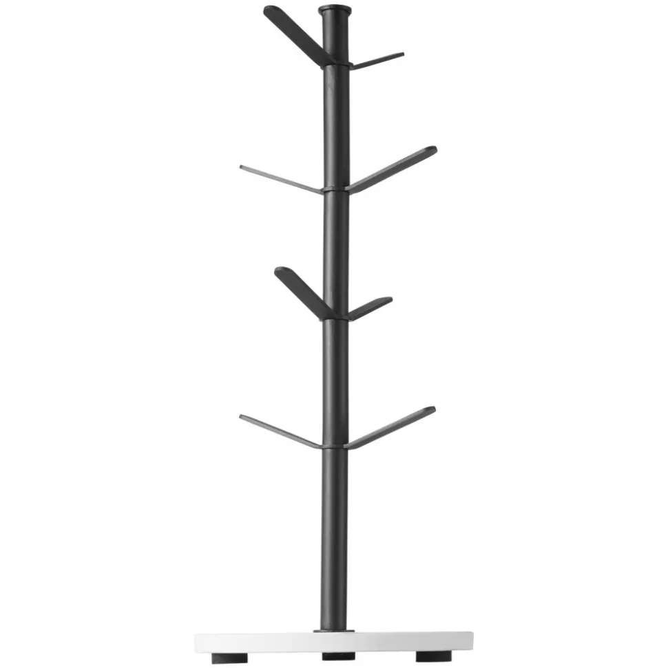 VEVOR Mug Holder Tree with Marble Base, 8 Hooks Coffee Cup Holder for Counter, Carbon Steel Mug Tree Cup Rack Stand, Upgraded Coffee Cup Tree for Coffee Bar Kitchen Home Organizer (Matte Black)