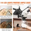 VEVOR Multi-Directional Microscope with Spring Bracket, 7X-45X Magnification Jewelry Microscope, Micro Jewelry Inlaid Stand with Integrated USB Ring LED Light and 360° Ball Vise, for Jewelry Inlay