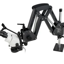 VEVOR Multi-Directional Microscope with Spring Bracket, 7X-45X Magnification Jewelry Microscope, Micro Jewelry Inlaid Stand with Integrated USB Ring LED Light and 360° Ball Vise, for Jewelry Inlay