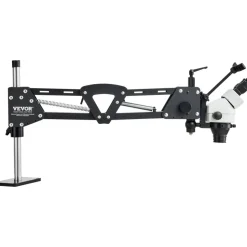 VEVOR Multi-Directional Microscope with Spring Bracket, 7X-45X Magnification Jewelry Microscope, Micro Jewelry Inlaid Stand with Integrated USB Ring LED Light, Jewelers Microscope for Jewelry Inlay