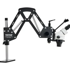 VEVOR Multi-Directional Microscope with Spring Bracket, 7X-45X Magnification Jewelry Microscope, Micro Jewelry Inlaid Stand with Integrated USB Ring LED Light, Jewelers Microscope for Jewelry Inlay