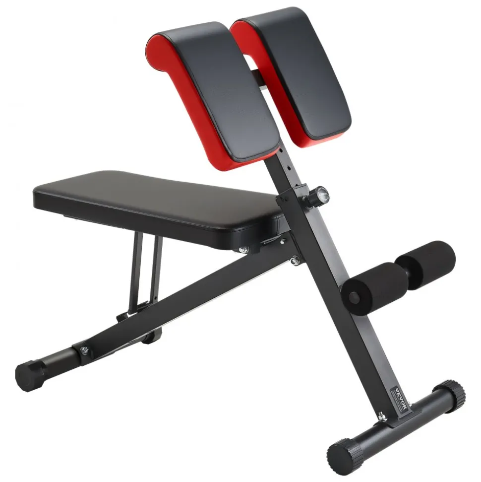 VEVOR Multi-Functional Weight Bench for Full Body Workout, Roman Chair Hyperextension Bench, 330 lbs Adjustable & Foldable Equipment for Back Arm Core Ab Workout, Sit Up Exercise Machine for Home Gym