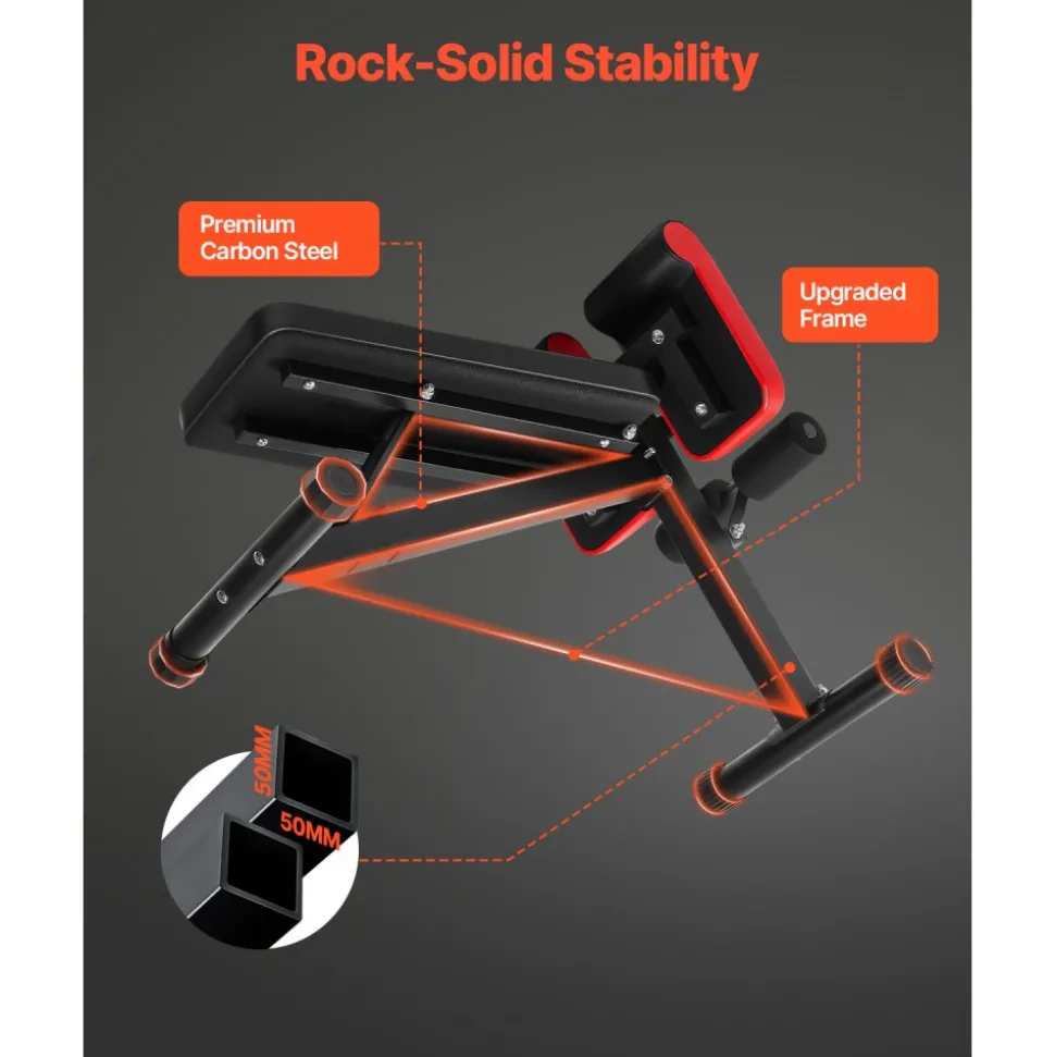 VEVOR Multi-Functional Weight Bench for Full Body Workout, Roman Chair Hyperextension Bench, 330 lbs Adjustable & Foldable Equipment for Back Arm Core Ab Workout, Sit Up Exercise Machine for Home Gym