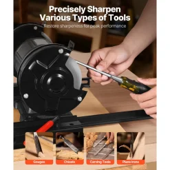 VEVOR Multi-Grind Sharpening System, Vari-Grind Pro Sharpening Jig Kit for 6" & 8" Bench Grinders – with Platform, Long Support Arm & Fingernail Gouge Jig, for Chisels, Woodturning, Plane Irons