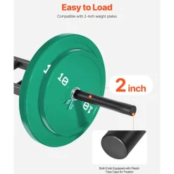 VEVOR Multi-Grip Barbell, 2-inch 3 Positions Swiss Bar, 550 LBS Capacity Heavy Duty Swiss Barbell Training Equipment, with 2 Collars and Knurled Grips, for Home Gym, Support Pressing, Lifting Curls