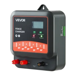VEVOR Multi-Powered Electric Fence Charger, 2J/3J/5J, Electric Fence Energizer with Real-Time LED Display, 6.2 Miles Range, AC DC Powerful Fences Charger, Keep Out Wild Animals, for Livestock Poultry