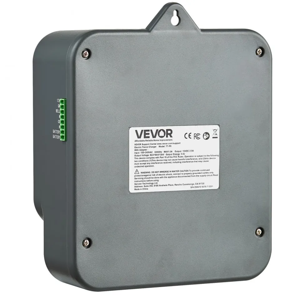 VEVOR Multi-Powered Electric Fence Charger, 2J/3J/5J, Electric Fence Energizer with Real-Time LED Display, 6.2 Miles Range, AC DC Powerful Fences Charger, Keep Out Wild Animals, for Livestock Poultry