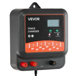 VEVOR Multi-Powered Electric Fence Charger, 2J/3J/5J, Electric Fence Energizer with Real-Time LED Display, 6.2 Miles Range, AC DC Powerful Fences Charger, Keep Out Wild Animals, for Livestock Poultry