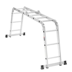 VEVOR Multi-Purpose Folding Ladder, 7-in-1 Tall Step Ladder, A Frame 3 Step Adjustable Telescoping Ladder, 12ft Reach Height Heavy Duty Extension Ladder, 330 lbs Capacity for Household Outdoor Work
