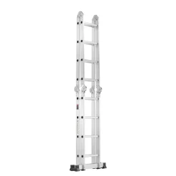 VEVOR Multi-Purpose Folding Ladder, 7-in-1 Tall Extension Step Ladder, A Frame 4 Step Telescoping Ladder, 15.5ft Reach Height Heavy Duty Adjustable Ladder, 330 lbs Capacity for Home Outdoor