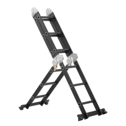 VEVOR Multi-Purpose Folding Ladder, 7-in-1 Tall Extension Step Ladder, A Frame 3 Step with Scaffolding Plank Telescoping Ladder, 12ft Reach Height Heavy Duty Ladder, 330 lbs Capacity for Home Outdoor