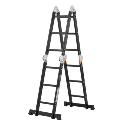 VEVOR Multi-Purpose Folding Ladder, 7-in-1 Tall Extension Step Ladder, A Frame 3 Step with Scaffolding Plank Telescoping Ladder, 12ft Reach Height Heavy Duty Ladder, 330 lbs Capacity for Home Outdoor