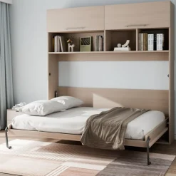 VEVOR Murphy Bed Kit, Full Size, Deluxe DIY Wall Bed Mechanical Hardware Kit, Pneumatic Lever Heavy Duty Bed Frame Support, Folding Cabinet Wall Bed Space Saving Design for Guestroom, Easy to Build