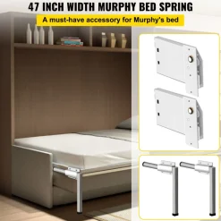 VEVOR Murphy Mounting Wall Springs Mechanism Heavy Duty Support Hardware DIY Kit for Queen Twin Size Bed (Horizontal), White