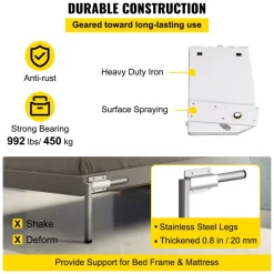 VEVOR Murphy Mounting Wall Springs Mechanism Heavy Duty Support Hardware DIY Kit for King Queen Bed (Vertical), White