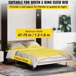 VEVOR Murphy Mounting Wall Springs Mechanism Heavy Duty Support Hardware DIY Kit for King Queen Bed (Vertical), White