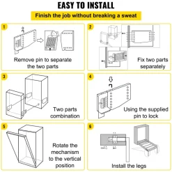 VEVOR Murphy Mounting Wall Springs Mechanism Heavy Duty Support Hardware DIY Kit for King Queen Bed (Vertical), White