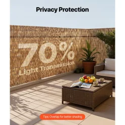 VEVOR Natural Reed Fencing, 4 ft x 16.4 ft, Decorative Natural Reed Fencing Roll, Decorative Fence for Backyard Garden Divider, Privacy Screen Panel Curtain for Balcony Patio Garden Backyard Outdoor