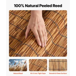VEVOR Natural Reed Fencing, 4 ft x 16.4 ft, Decorative Natural Reed Fencing Roll, Decorative Fence for Backyard Garden Divider, Privacy Screen Panel Curtain for Balcony Patio Garden Backyard Outdoor