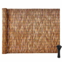 VEVOR Natural Reed Fencing, 4 ft x 16.4 ft, Decorative Natural Reed Fencing Roll, Decorative Fence for Backyard Garden Divider, Privacy Screen Panel Curtain for Balcony Patio Garden Backyard Outdoor