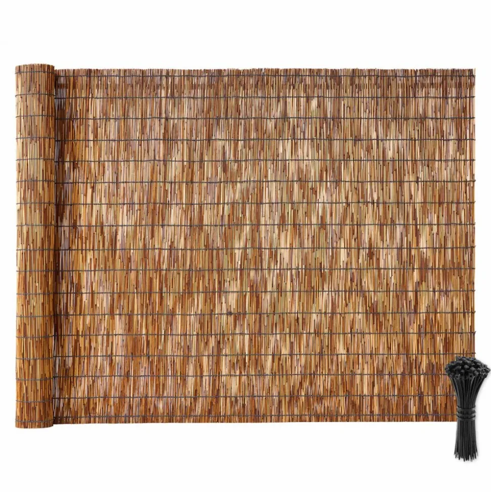 VEVOR Natural Reed Fencing, 4 ft x 16.4 ft, Decorative Natural Reed Fencing Roll, Decorative Fence for Backyard Garden Divider, Privacy Screen Panel Curtain for Balcony Patio Garden Backyard Outdoor