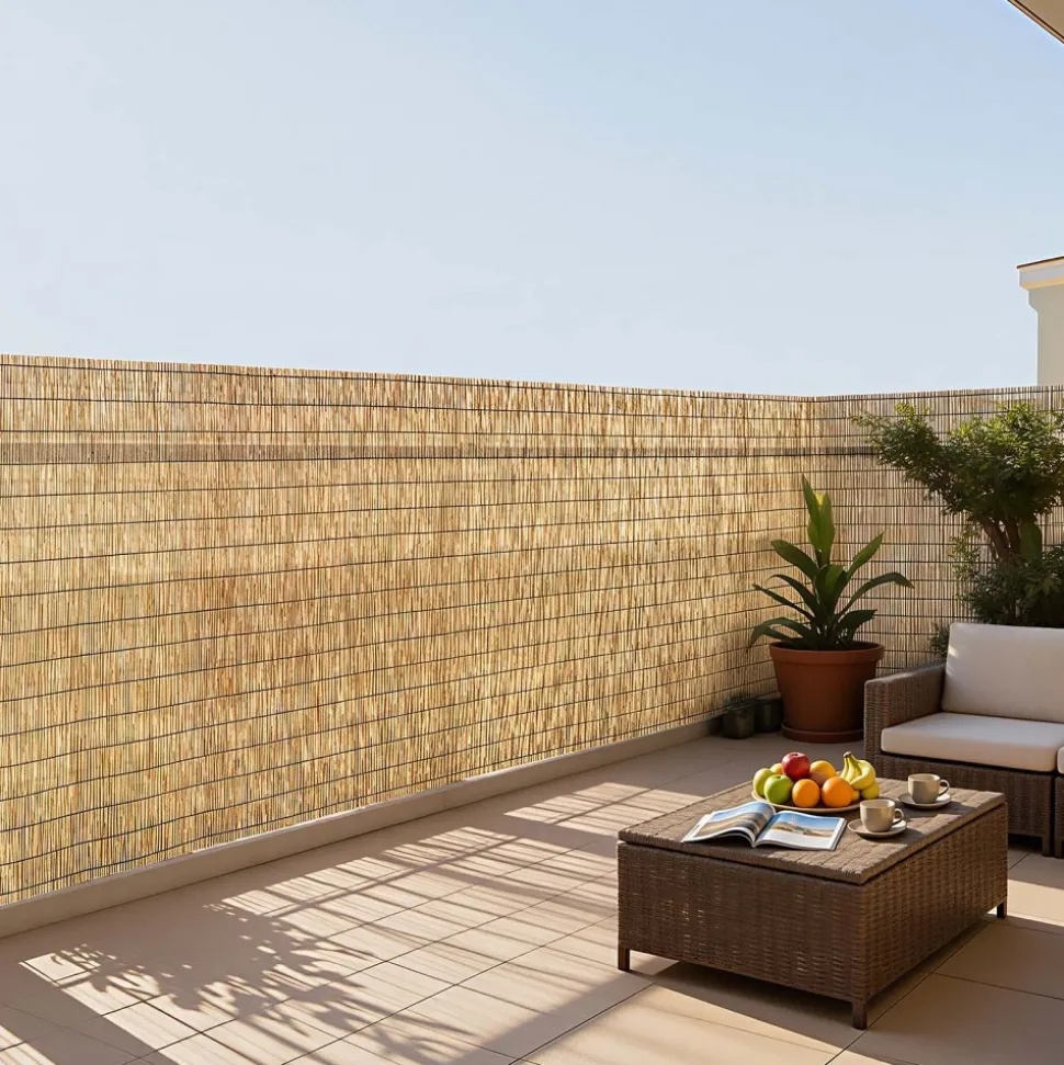 VEVOR Natural Reed Fencing, 6 ft x 16.4 ft, Decorative Natural Reed Fencing Roll, Decorative Fence for Backyard Garden Divider, Privacy Screen Panel Curtain for Balcony Patio Garden Backyard Outdoor
