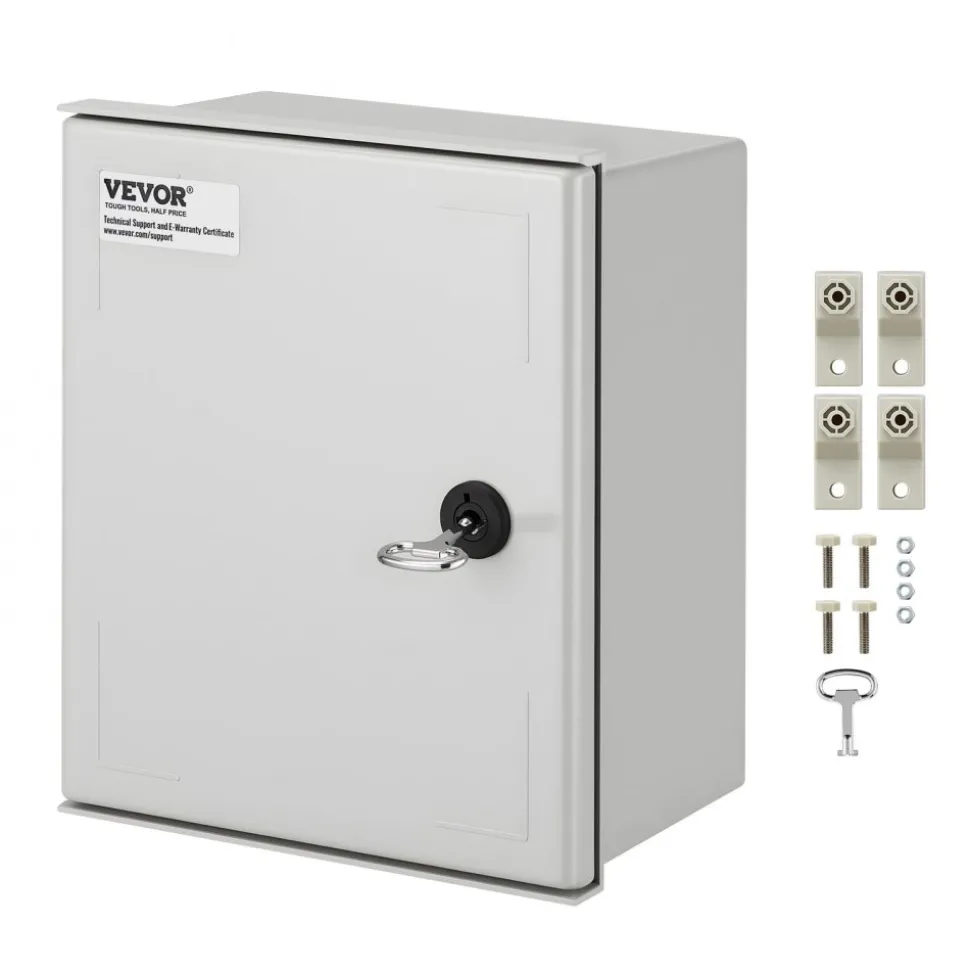 VEVOR NEMA Electric Box, 12x10x6'' NEMA 4X Fiberglass Electric Enclosure, IP66 Water & Dust Resistant, Suitable for Both Outdoor & Indoor Use, Includes Mounting Plate (30x25x14 cm)