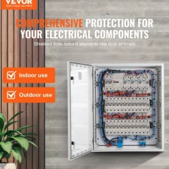 VEVOR NEMA Enclosure, 20 x 16 x 8 inches, NEMA 4X Fiberglass Steel Electrical Box, IP66 Waterproof & Dustproof Hinged Junction Box for Outdoor Indoor Use, with Mounting Plate(50x40x20 cm))
