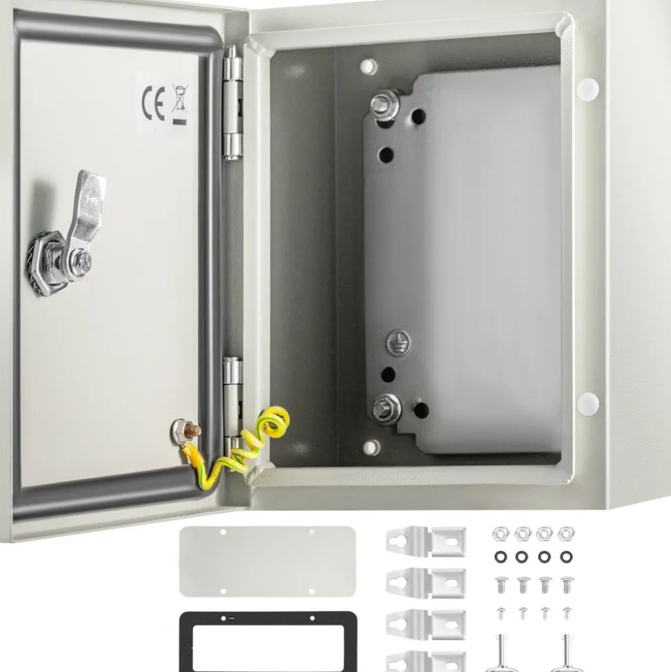 VEVOR NEMA Metal Case, 10 x 8 x 6'' NEMA 4X Metal Electric Enclosure, IP66 Water & Dust Resistant, Suitable for Both Outdoor & Indoor Use, Includes Mounting Plate