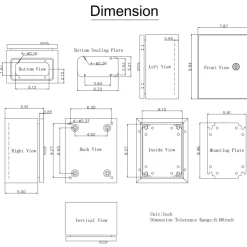 VEVOR NEMA Metal Case, 10 x 8 x 6'' NEMA 4X Metal Electric Enclosure, IP66 Water & Dust Resistant, Suitable for Both Outdoor & Indoor Use, Includes Mounting Plate