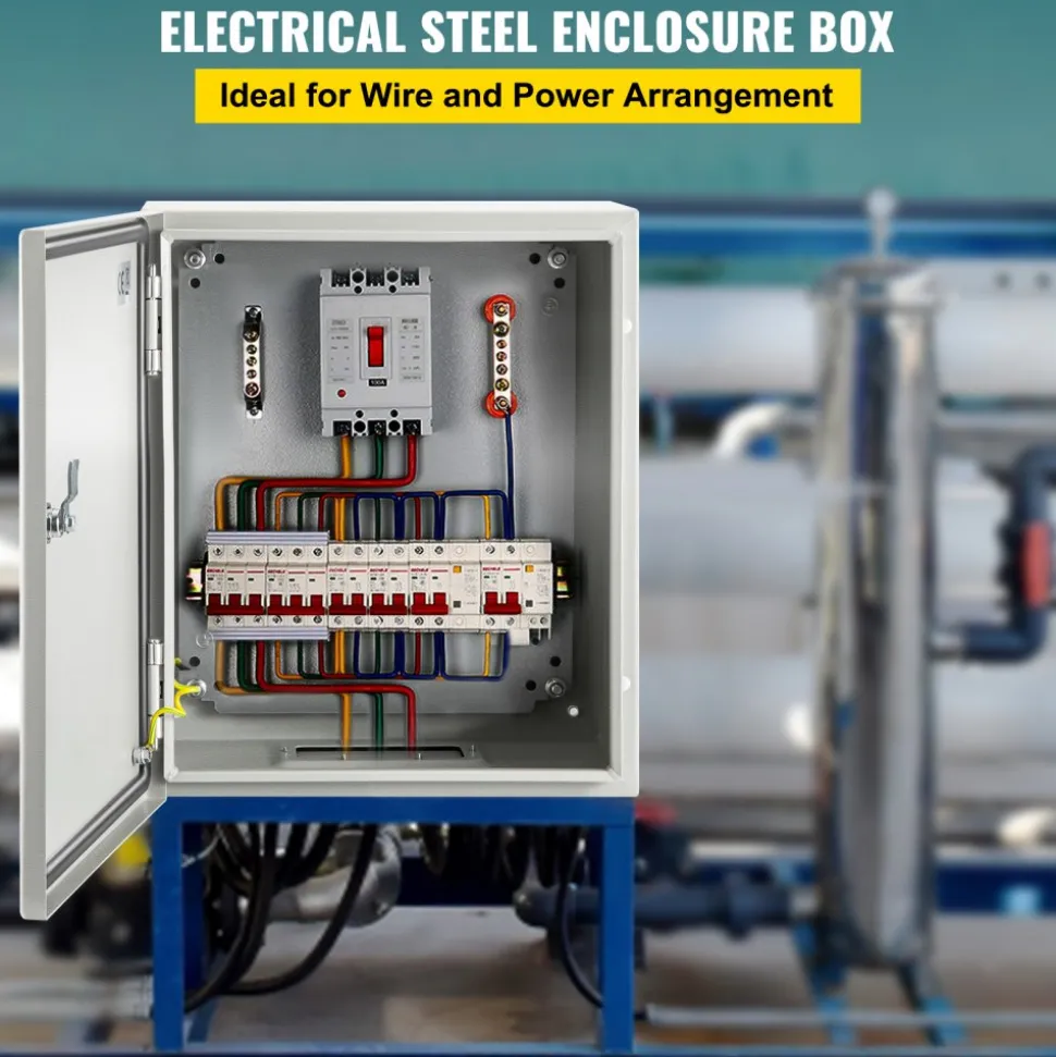 VEVOR NEMA Metal Case, 10 x 8 x 6'' NEMA 4X Metal Electric Enclosure, IP66 Water & Dust Resistant, Suitable for Both Outdoor & Indoor Use, Includes Mounting Plate