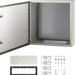 VEVOR NEMA Metal Case, 24x24x12'' NEMA 4X Metal Electric Enclosure, IP66 Water & Dust Resistant, Suitable for Both Outdoor & Indoor Use, Includes Mounting Plate