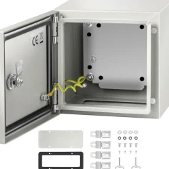 VEVOR NEMA Metal Case, 8x8x6'' NEMA 4X Metal Electric Enclosure, IP66 Water & Dust Resistant, Suitable for Both Outdoor & Indoor Electrical Connections