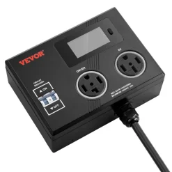VEVOR NEMA Splitter for Dryer and EV, 3-Color LED Indicator, 240V Smart Power Distribution, With NEMA 14-30 Plug, NEMA 14-30 & NEMA 14-50 Outlets, Large 3.4-Inch LCD Screen, for Max 24A Dryer or EV