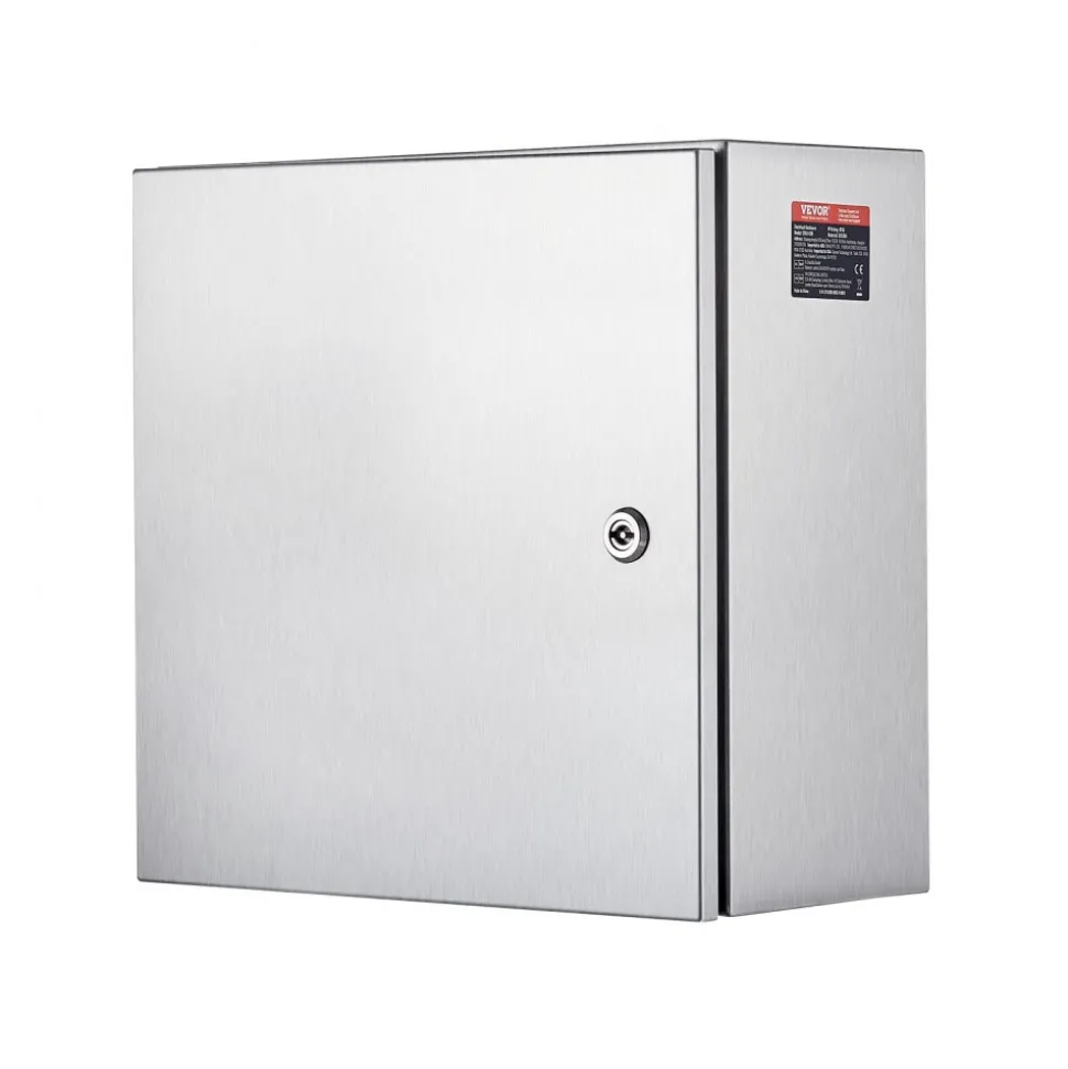 VEVOR NEMA Stainless Steel Enclosure, 12 x 12 x 8'' NEMA 4X Steel Electrical Box, IP66 Waterproof & Dustproof, Outdoor/Indoor Electrical Junction Box, with Mounting Plate