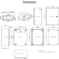 VEVOR NEMA Steel Case, Dimensions 16x12x8 inches, NEMA 4X Steel Electric Enclosure, IP66 Rated for Water and Dust Resistance, Suitable for Both Outdoor and Indoor Use, Includes Mounting Plate