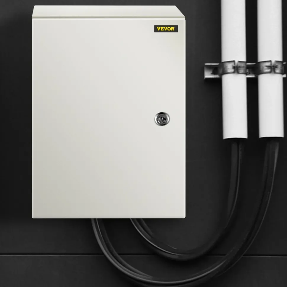 VEVOR NEMA Steel Case, Dimensions 16x12x8 inches, NEMA 4X Steel Electric Enclosure, IP66 Rated for Water and Dust Resistance, Suitable for Both Outdoor and Indoor Use, Includes Mounting Plate