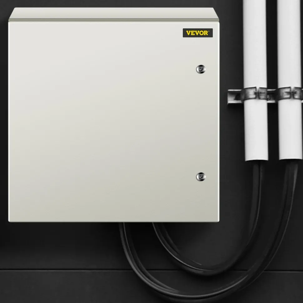 VEVOR NEMA Steel Case, 24x24x8'' NEMA 4X Metal Electric Enclosure, IP66 Water & Dust Resistant, Suitable for Both Outdoor & Indoor Use, Includes Mounting Plate