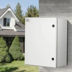 VEVOR NEMA Steel Case, 24x20x9'' NEMA 4X Fiberglass Electric Enclosure, IP66 Water & Dust Resistant, Suitable for Both Outdoor & Indoor Use, Includes Mounting Plate (60x50x23 cm)