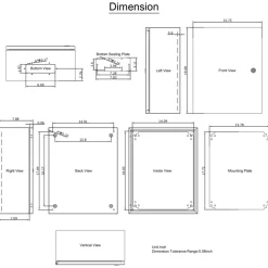 VEVOR NEMA Steel Case, 20x16x6'' NEMA 4X Metal Electric Enclosure, IP66 Water & Dust Resistant, Suitable for Both Outdoor/Indoor Use, Includes Mounting Plate