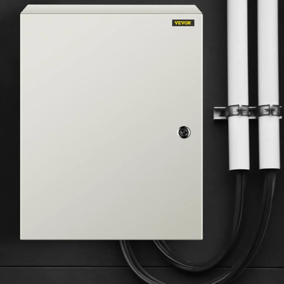 VEVOR NEMA Steel Case, 20x16x6'' NEMA 4X Metal Electric Enclosure, IP66 Water & Dust Resistant, Suitable for Both Outdoor/Indoor Use, Includes Mounting Plate