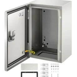 VEVOR NEMA Steel Enclosure 12×8×6,NEMA 4X Steel Electrical Box,IP66 Waterproof & Dustproof,Outdoor/Indoor Electrical Junction Box,with Mounting Plate