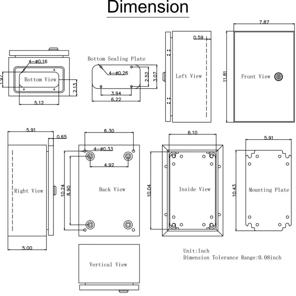 VEVOR NEMA Steel Enclosure 12×8×6,NEMA 4X Steel Electrical Box,IP66 Waterproof & Dustproof,Outdoor/Indoor Electrical Junction Box,with Mounting Plate