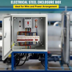 VEVOR NEMA Steel Enclosure, 12 x 12 x 6'' NEMA 4X Steel Electrical Box, IP66 Waterproof & Dustproof, Outdoor/Indoor Electrical Junction Box, with Mounting Plate